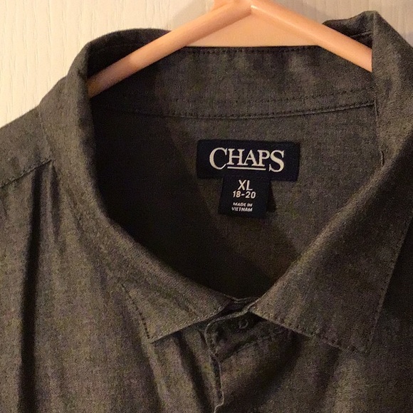 Chaps YXL 18/20 Charcoal Gray Dress Shirt - Picture 2 of 5